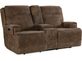 Hooker Furniture Living Room Wheeler Power Console Loveseat with Power Headrest